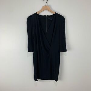 French Connection Black Deep V Dress